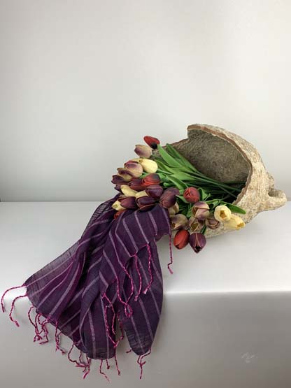 Çizgili İpek Fular